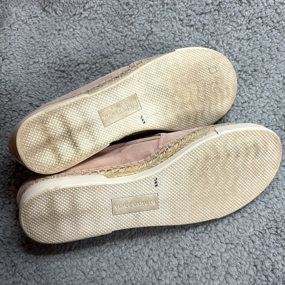 💚👖Vince Camuto Espadrilles 7.5 Loafers Slide On Suede Leather Soft Pale Pink - Picture 11 of 13